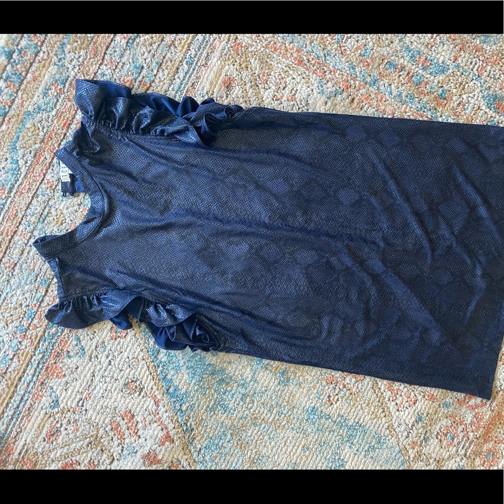 Blue snake print dress